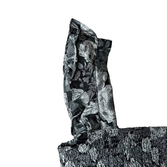 Kourt Tela Black Silver Floral Matching Set Skirt and Crop Top Size Small - Picture 7 of 16